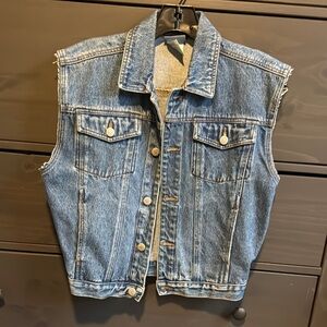 Blue Denim Sleeveless Vest